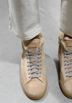 SANTONI hoge sneakers 60943 beige New