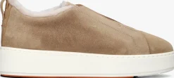 SANTONI lage sneakers sue vacht slipon beige