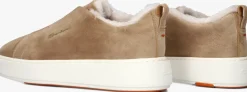 SANTONI lage sneakers sue vacht slipon beige