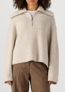 SECOND FEMALE coltrui gerda knit zip collar beige Online