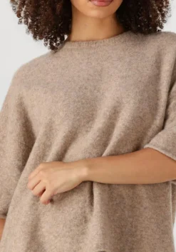 SECOND FEMALE trui selana knit o-neck beige Outlet