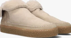 SHABBIES vachtlaarzen chewy moux doubleface beige