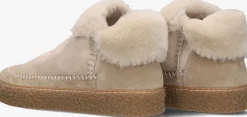 SHABBIES vachtlaarzen chewy moux doubleface beige