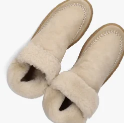 SHABBIES vachtlaarzen chewy moux doubleface beige