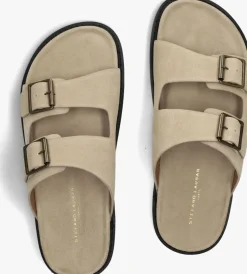 STEFANO LAURAN slippers 2 gesp bio slipper 1 beige
