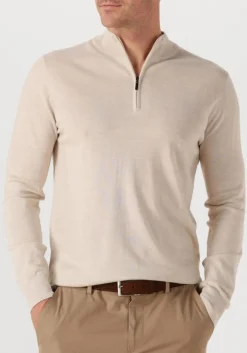 STEFANO LAURAN trui half zip anders beige