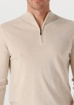 STEFANO LAURAN trui half zip anders beige