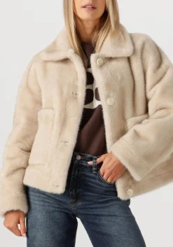 STUDIO AR faux fur jas faje beige Outlet