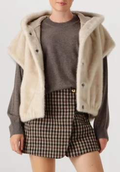 STUDIO AR gilet olena faux mink beige Hot