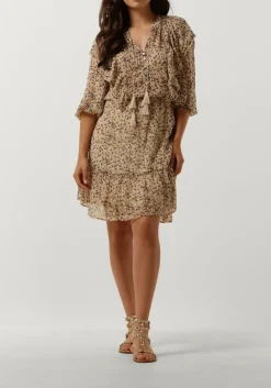 SUMMUM mini jurk dress confetti spot print beige