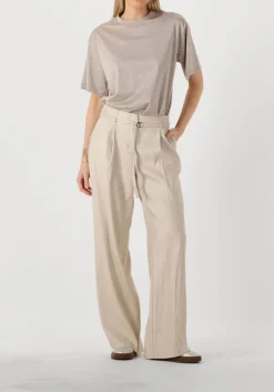 SUMMUM pantalon trousers wide linen blend twill beige Outlet