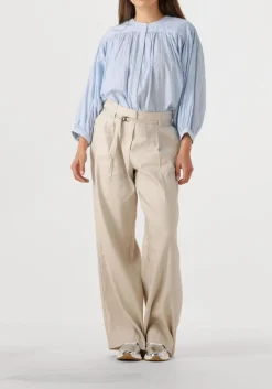 SUMMUM pantalon trousers wide linen blend twill beige Outlet