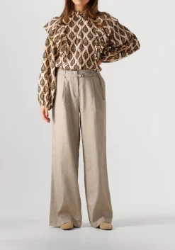SUMMUM pantalon trousers wide linen blend twill beige Best