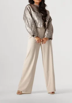 SUMMUM pantalon trousers wide viscose blend stretch beige Best