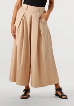 SUMMUM wijde broek culotte lt wt stretch poplin beige Hot