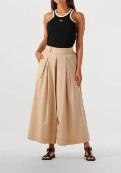 SUMMUM wijde broek culotte lt wt stretch poplin beige Hot