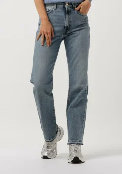 7 FOR ALL MANKIND e straight leg jeans tall logan strovepipe higher with unrolled hem blauw Sale