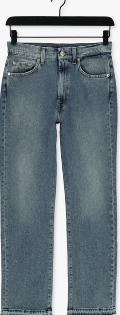7 FOR ALL MANKIND e straight leg jeans tall logan strovepipe higher with unrolled hem blauw Sale