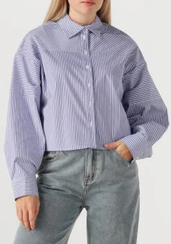 ALIX THE LABEL e blouses ladies woven striped blouse blauw Sale