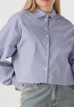 ALIX THE LABEL e blouses ladies woven striped blouse blauw Sale