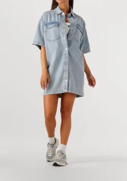 ALIX THE LABEL e mini jurk ladies woven flowy shirt dress blauw Sale