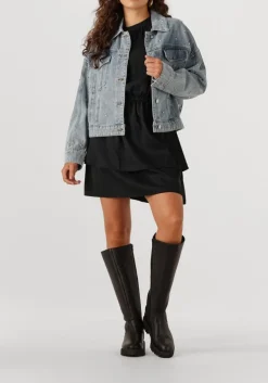 ALIX THE LABEL e spijkerjas ladies woven embellished denim jacket blauw