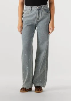 ALIX THE LABEL e straight leg jeans ladies woven embellished denim pants blauw Hot