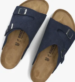 BIRKENSTOCK e slippers zurich bs blauw Outlet