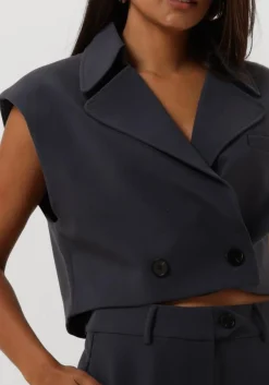 CO'COUTURE e gilet vola crop waistcoat blauw Online