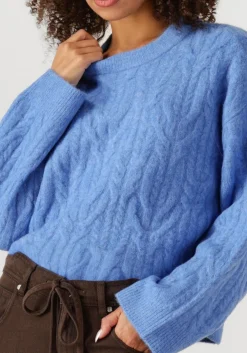CO'COUTURE e trui benal cable o-knit blauw Outlet