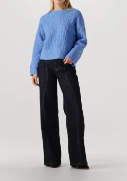 CO'COUTURE e trui benal cable o-knit blauw Outlet