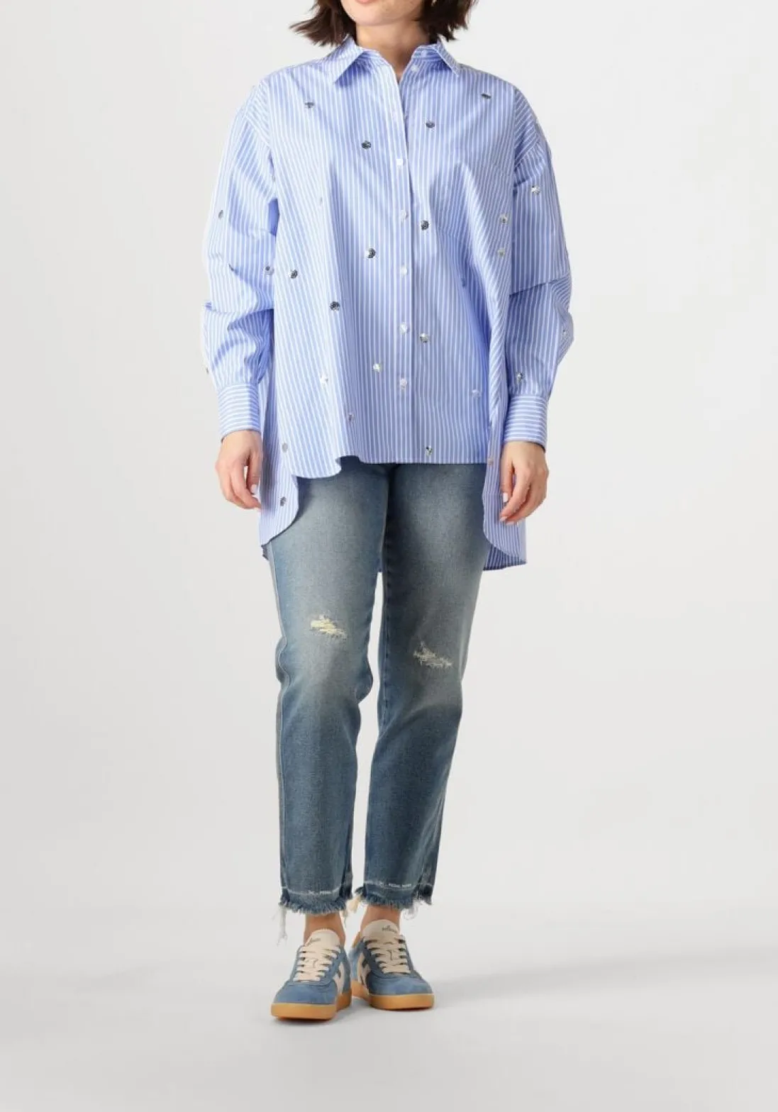 DANTE6 e blouses que oversized stripe shirt blauw Best
