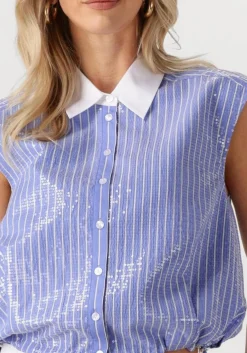 DANTE6 e blouses roseny embellished stripe shirt blauw Outlet