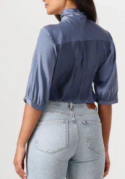 DANTE6 e blouses vaila silk scarf bow blouse blauw New