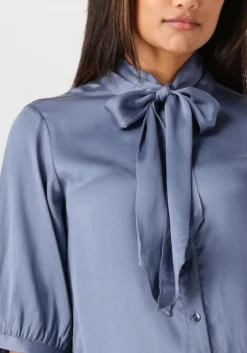 DANTE6 e blouses vaila silk scarf bow blouse blauw New