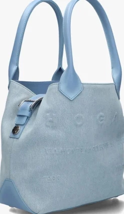 HOGAN e handtas script media embossed blauw Sale