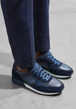 MAGNANNI e lage sneakers combi runner blauw Online