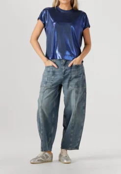 MOS MOSH e top mmnivola o-neck metallic tee blauw Sale