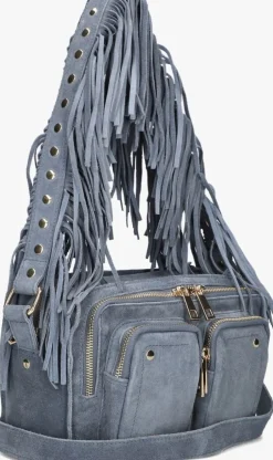 NÚNOO e núnoo schoudertas ellie fringe suède blauw