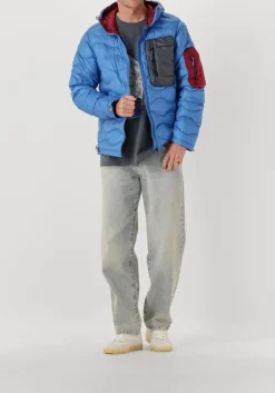 PEAK PERFORMANCE e gewatteerde jas helium utility down hood jacket men blauw Best