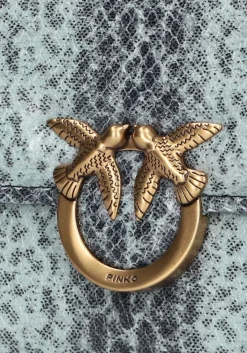 PINKO e schoudertas love box bag fl mini pelle blauw Online