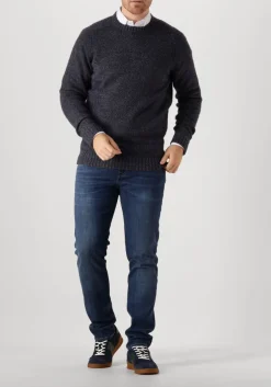 PROFUOMO e trui pullover crew neck blauw Sale