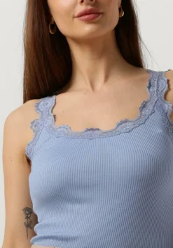 ROSEMUNDE e top silk top w/ lace blauw Best