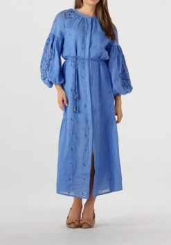 SCARLETT POPPIES e midi jurk liwa long dress blauw Online