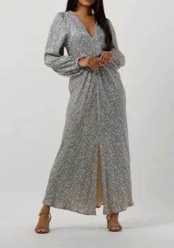 SECOND FEMALE e maxi jurk rattan dress blauw Online