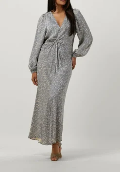 SECOND FEMALE e maxi jurk rattan dress blauw Online