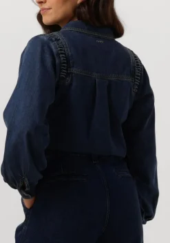 SUMMUM e blouses denim blouse lightweight cotton tencel blauw Outlet