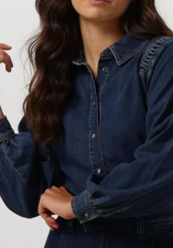 SUMMUM e blouses denim blouse lightweight cotton tencel blauw Outlet