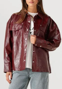 ALIX THE LABEL blouses faux leather blouse bordeaux Outlet