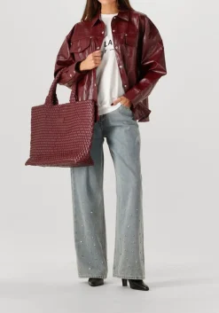 ALIX THE LABEL blouses faux leather blouse bordeaux Outlet